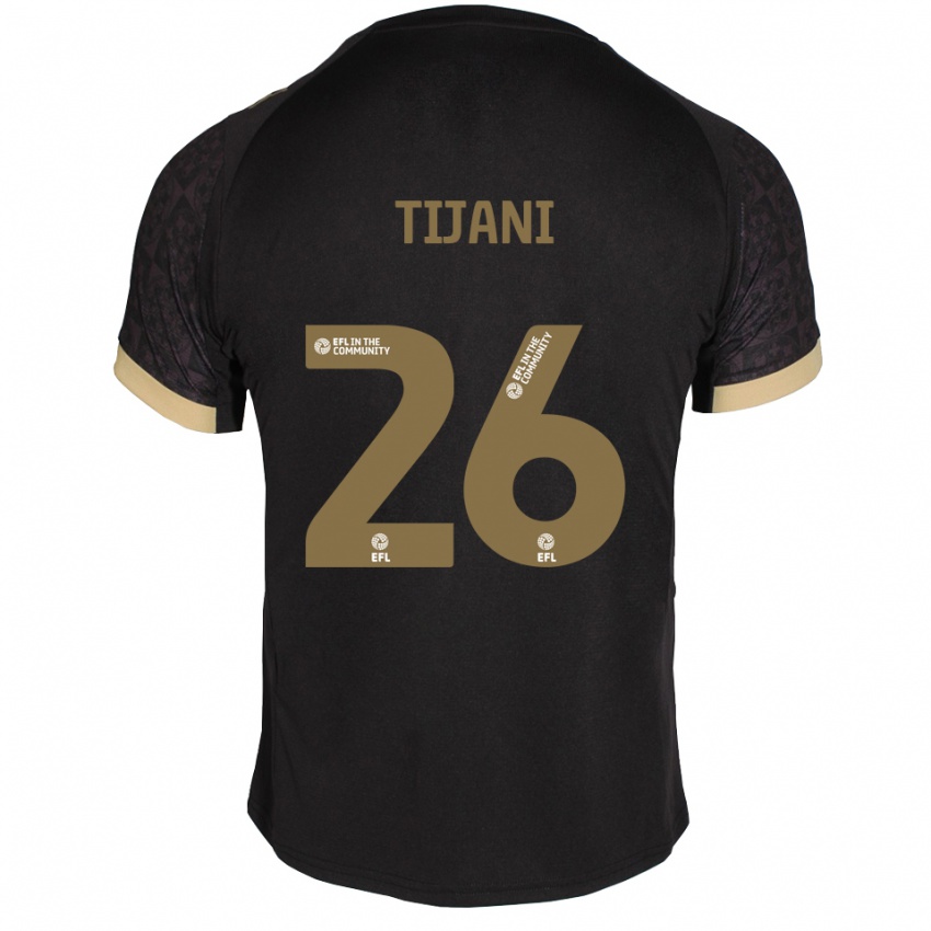 גברים מוחמד טיג׳אני #26 שחור זהב הרחק ג'רזי 2025/26 חולצה קצרה
