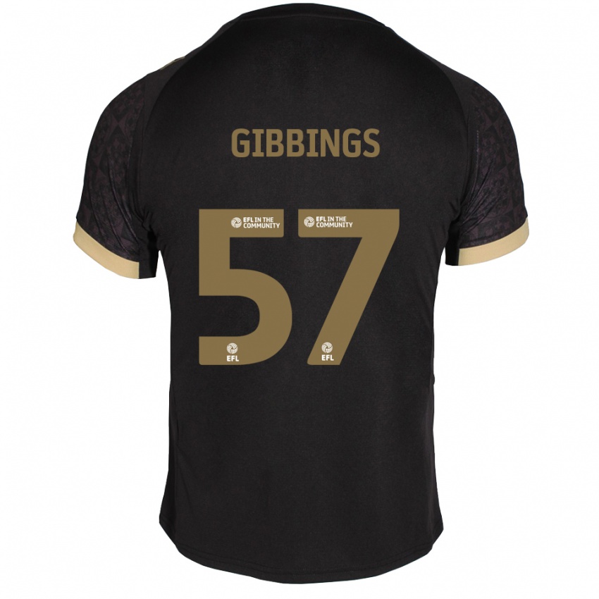 גברים קול גיבינגס #57 שחור זהב הרחק ג'רזי 2025/26 חולצה קצרה