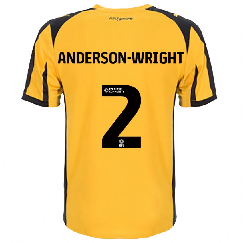 גברים Daisy Anderson-Wright #2 כתום שחור הרחק ג'רזי 2025/26 חולצה קצרה