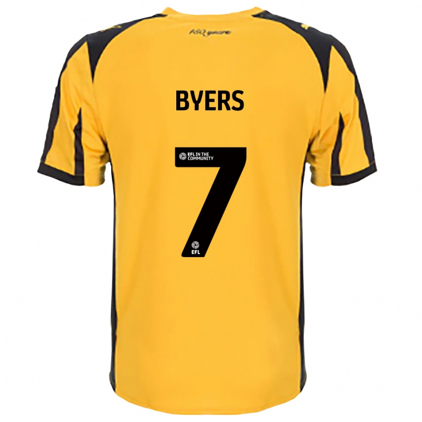 גברים ג'ורג' ביירס #7 כתום שחור הרחק ג'רזי 2025/26 חולצה קצרה