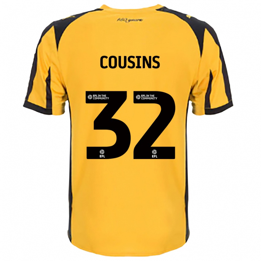 גברים Logan Cousins #32 כתום שחור הרחק ג'רזי 2025/26 חולצה קצרה