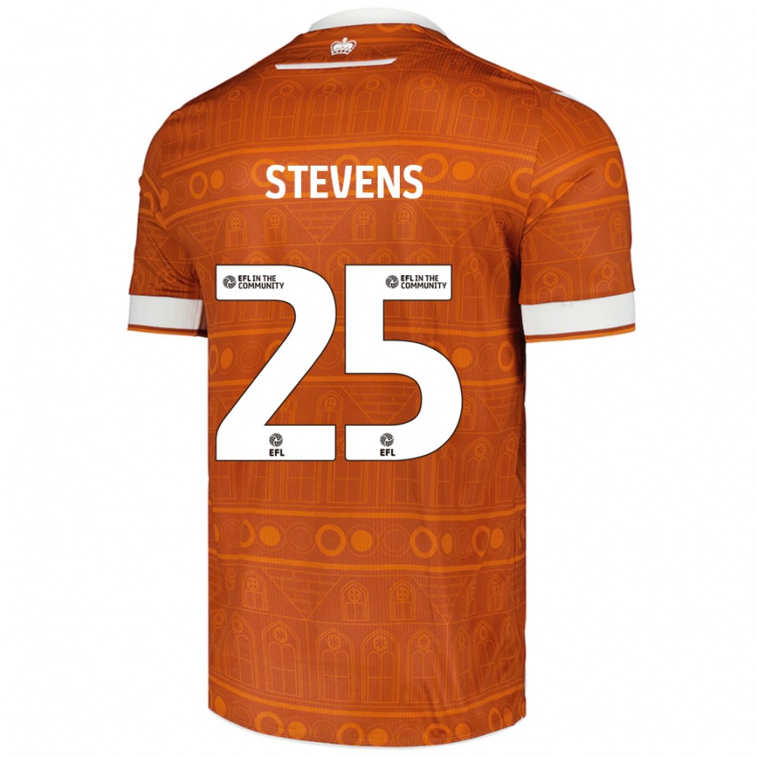 גברים Jack Stevens #25 כתום לבן הרחק ג'רזי 2025/26 חולצה קצרה