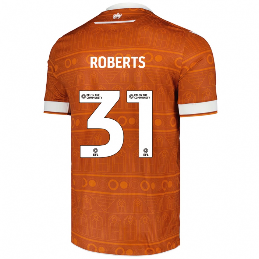 גברים Bethan Roberts #31 כתום לבן הרחק ג'רזי 2025/26 חולצה קצרה