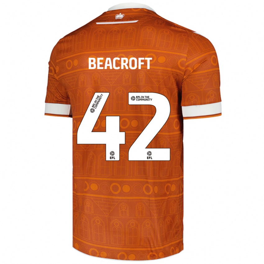 גברים Boyd Beacroft #42 כתום לבן הרחק ג'רזי 2025/26 חולצה קצרה