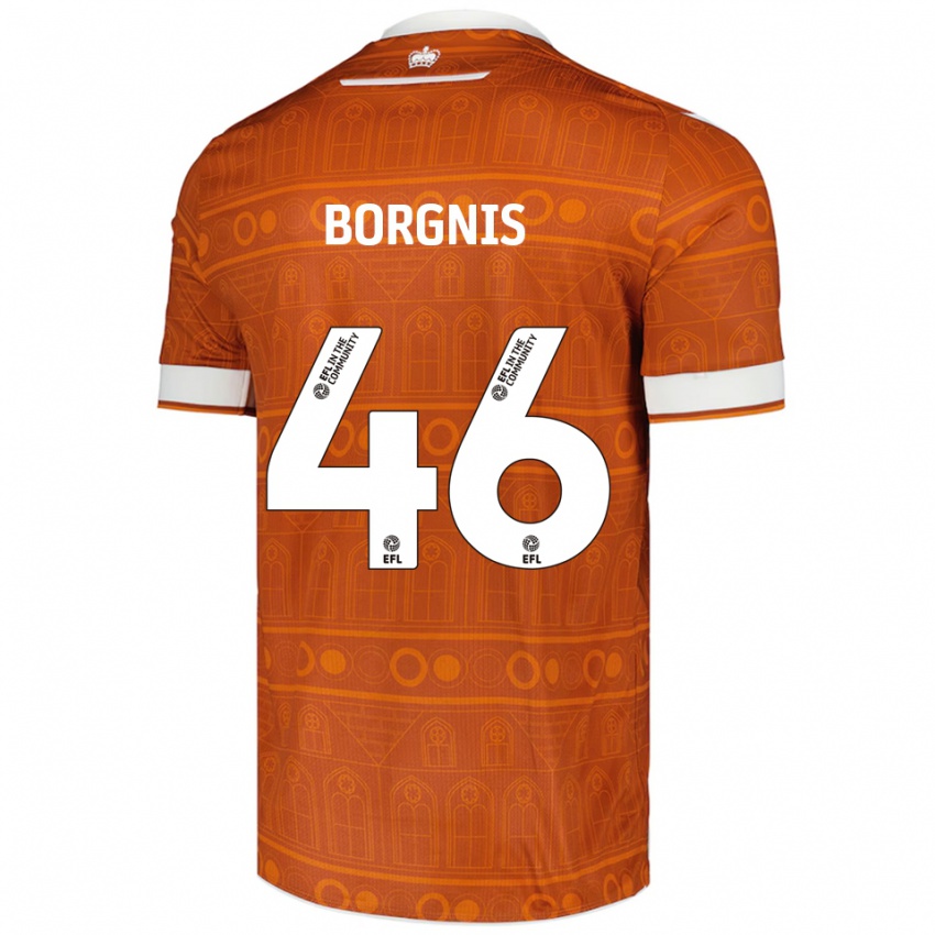 גברים Jacob Borgnis #46 כתום לבן הרחק ג'רזי 2025/26 חולצה קצרה