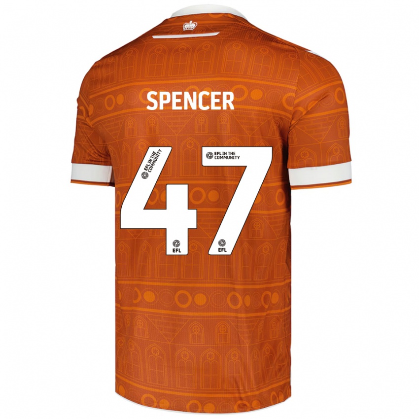 גברים Shay Spencer #47 כתום לבן הרחק ג'רזי 2025/26 חולצה קצרה