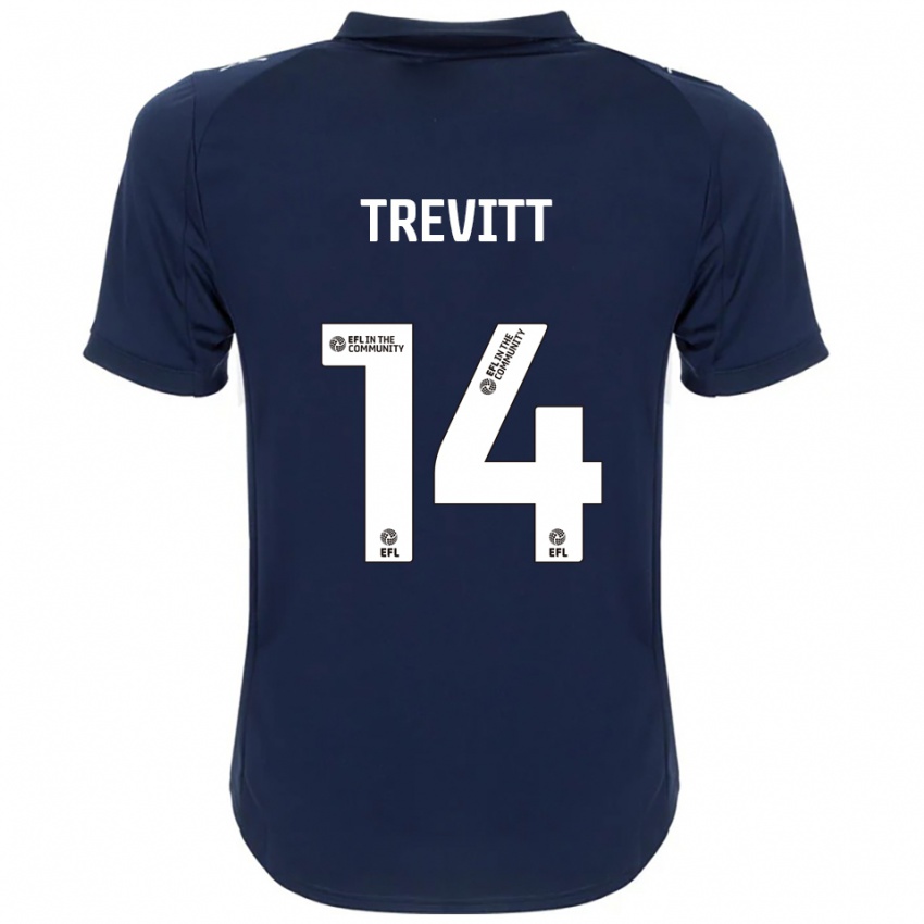 גברים ראיין טרוויט #14 כחול נייבי לבן הרחק ג'רזי 2025/26 חולצה קצרה