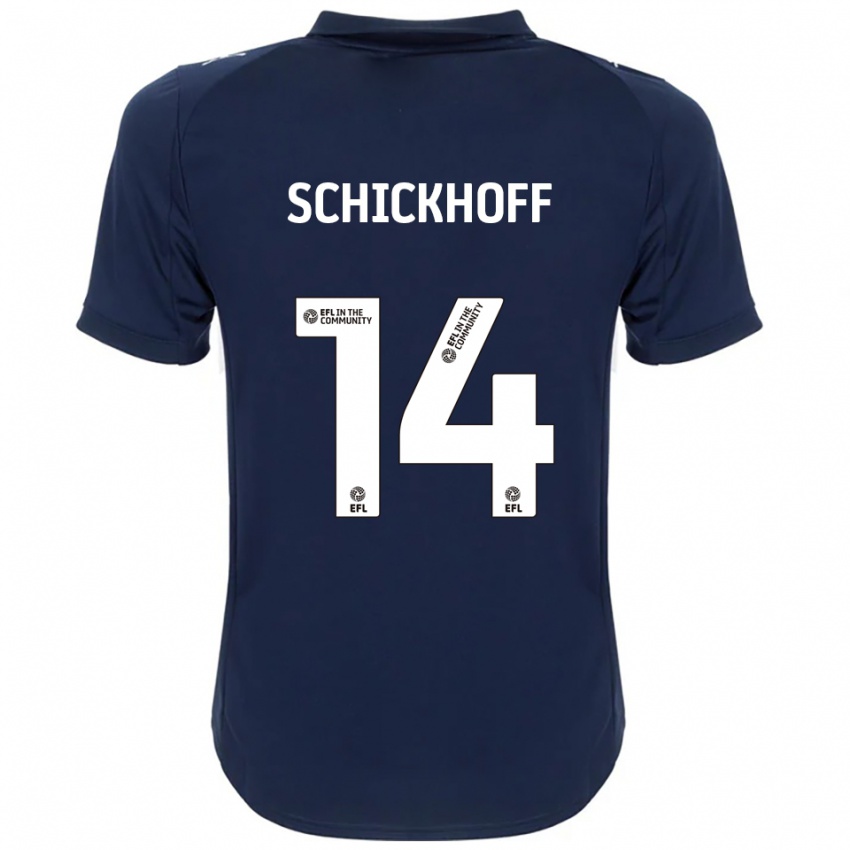 גברים Ella Schickhoff #14 כחול נייבי לבן הרחק ג'רזי 2025/26 חולצה קצרה