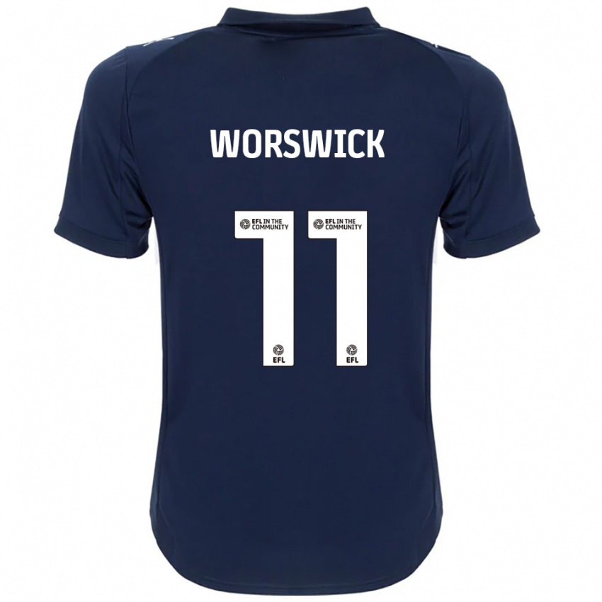 גברים Isobel Worswick #11 כחול נייבי לבן הרחק ג'רזי 2025/26 חולצה קצרה