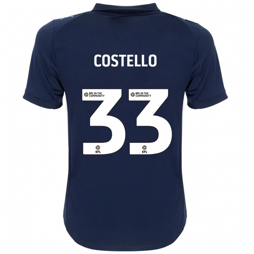 גברים Tom Costello #33 כחול נייבי לבן הרחק ג'רזי 2025/26 חולצה קצרה