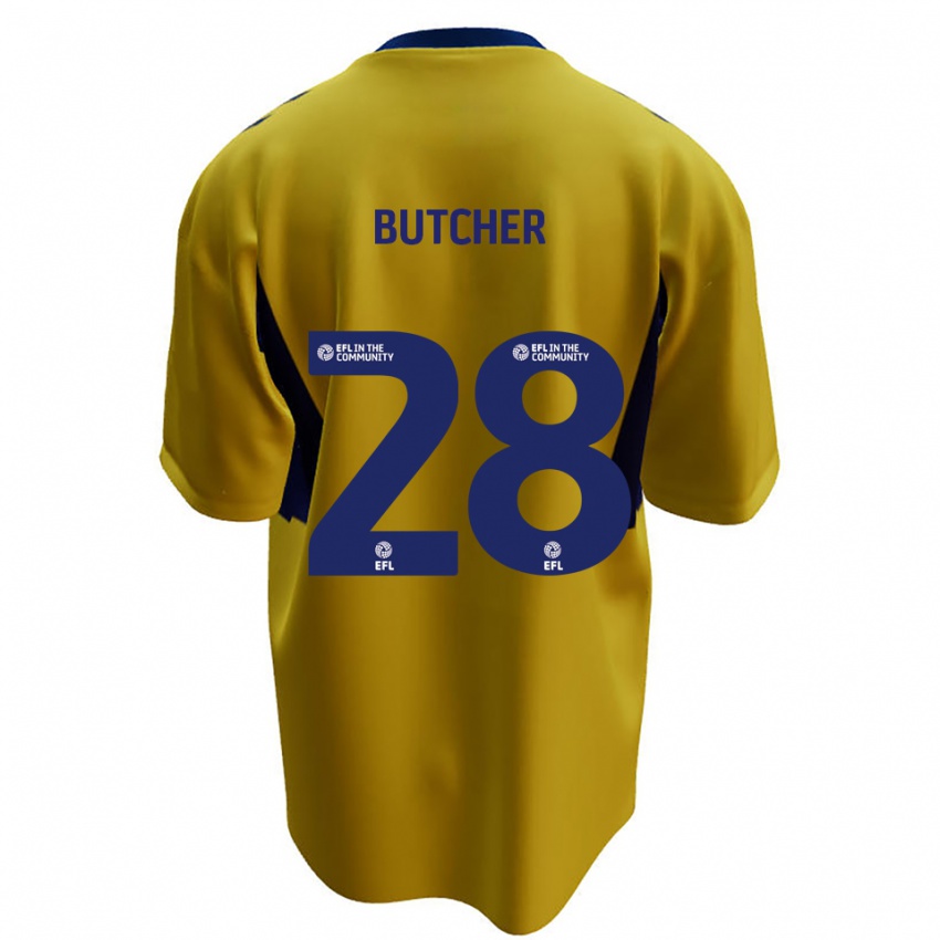 גברים מאט בוצ'ר #28 צהוב כחול הרחק ג'רזי 2025/26 חולצה קצרה