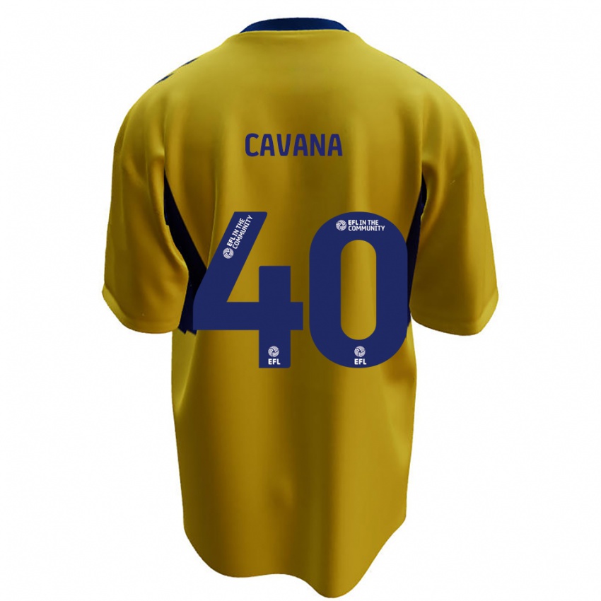 גברים Max Cavana #40 צהוב כחול הרחק ג'רזי 2025/26 חולצה קצרה