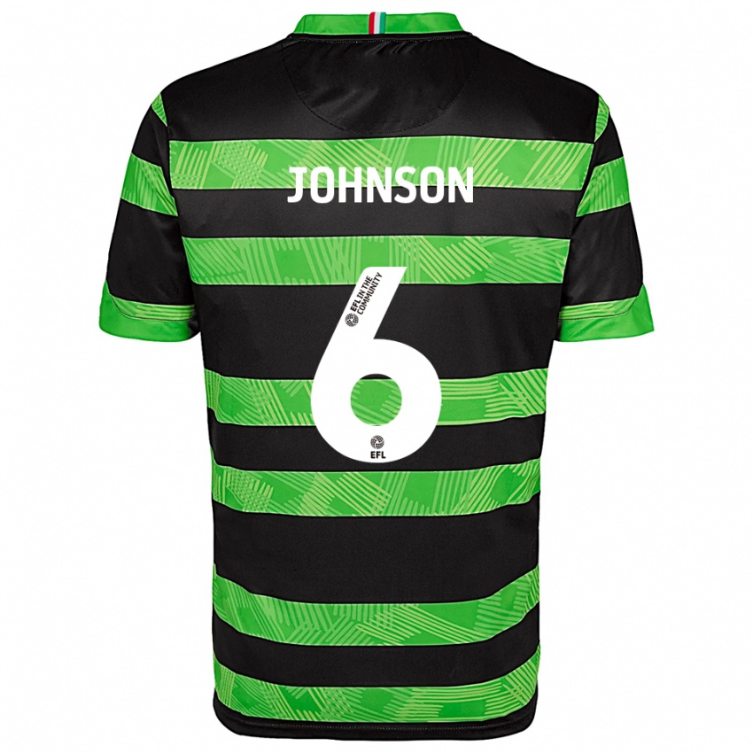 גברים Ryan Johnson #6 שחור ירוק הרחק ג'רזי 2025/26 חולצה קצרה