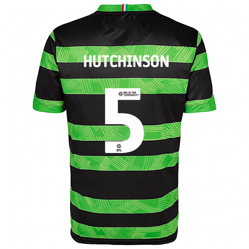 גברים סם האצ'ינסון #5 שחור ירוק הרחק ג'רזי 2025/26 חולצה קצרה