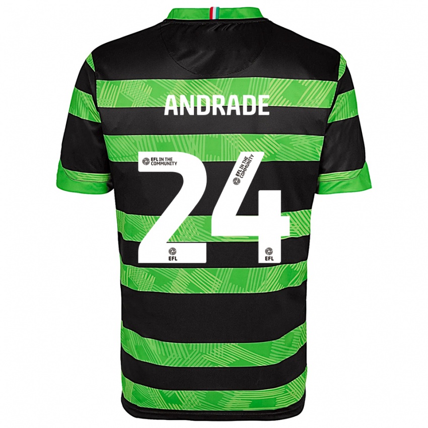 גברים Eduarda Andrade #24 שחור ירוק הרחק ג'רזי 2025/26 חולצה קצרה