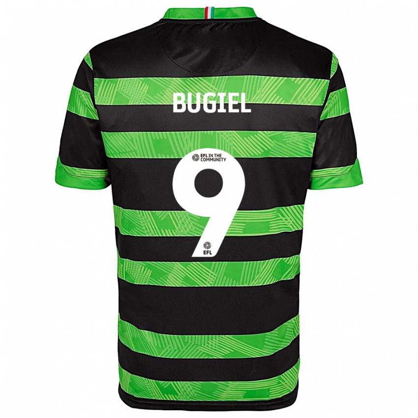 גברים עומאר בוגיאל #9 שחור ירוק הרחק ג'רזי 2025/26 חולצה קצרה