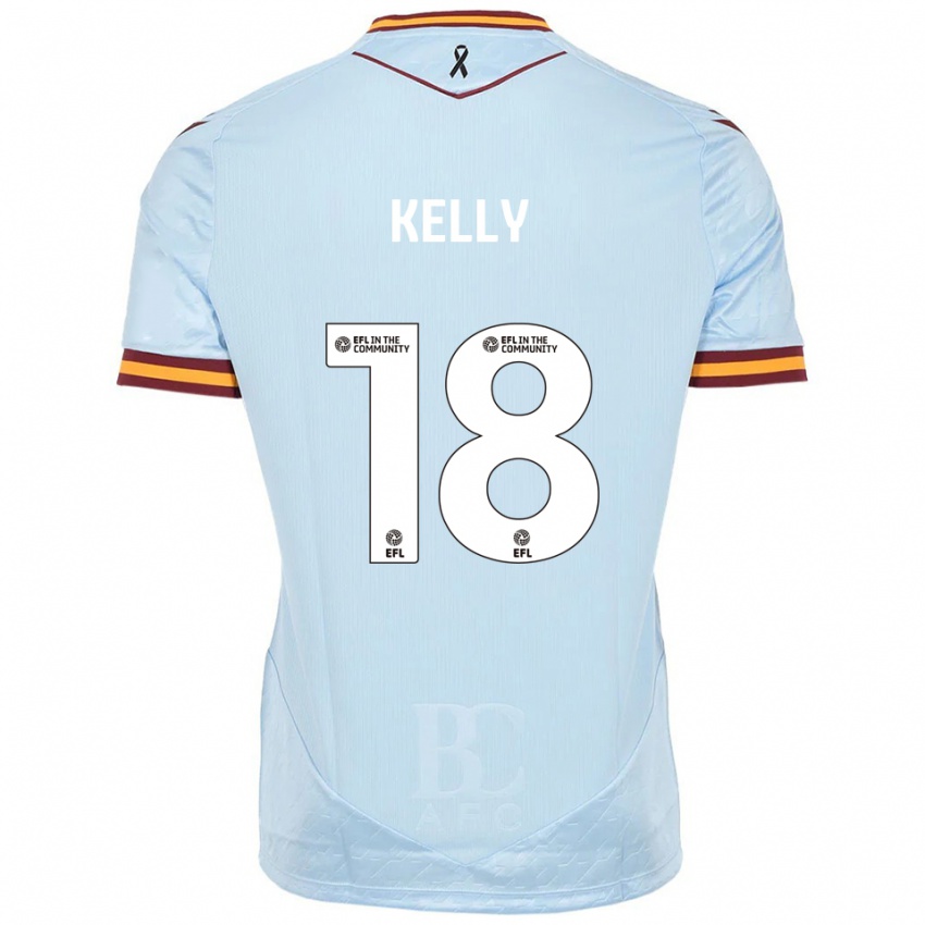 גברים קירן קלי #18 תכלת הרחק ג'רזי 2025/26 חולצה קצרה