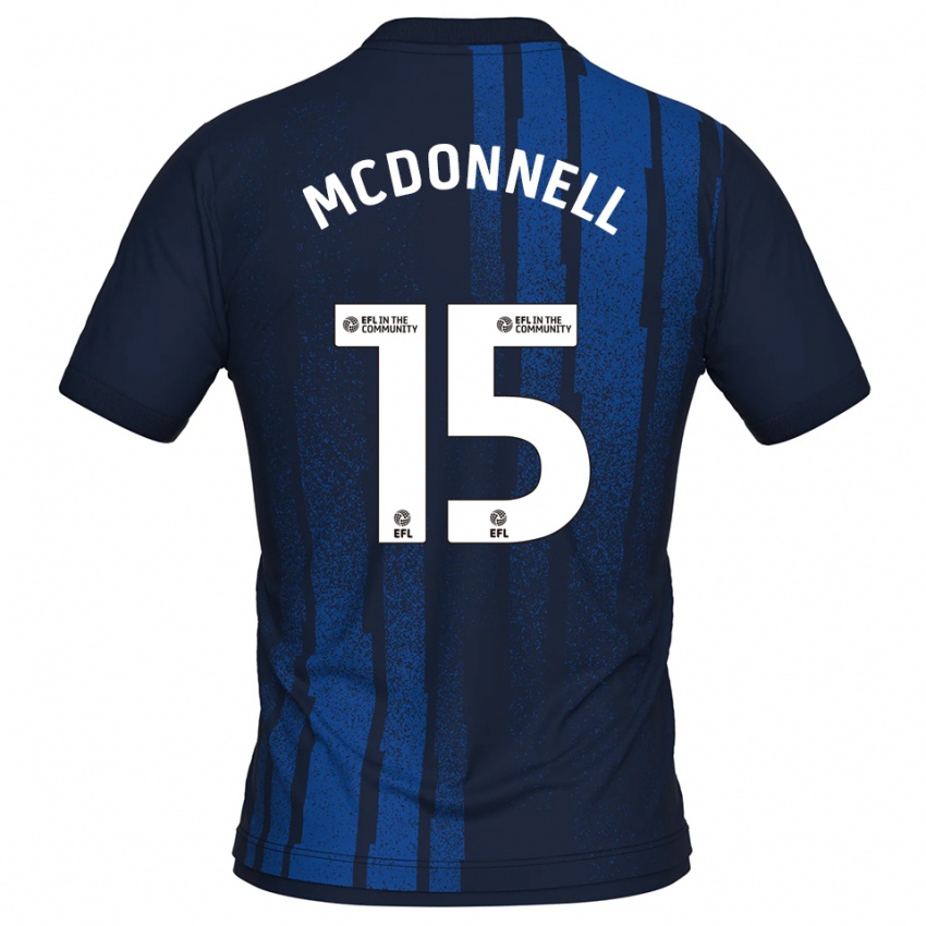 גברים ג'יימי מקדונל #15 כחול נייבי לבן הרחק ג'רזי 2025/26 חולצה קצרה