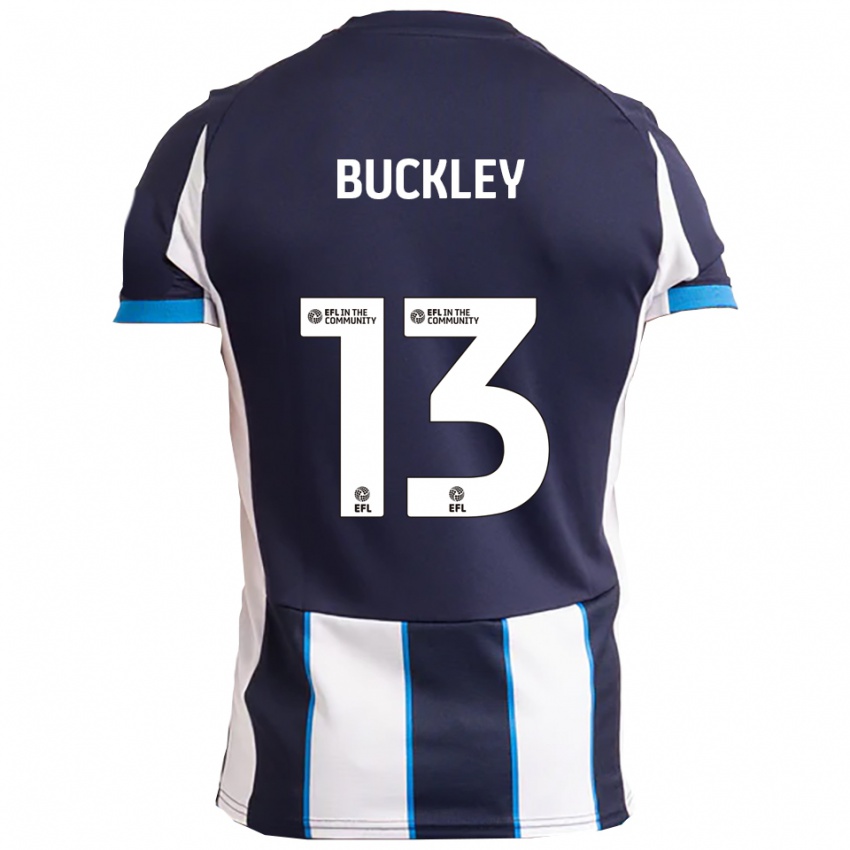 גברים Benjamin Buckley #13 לבן כחול נייבי הרחק ג'רזי 2025/26 חולצה קצרה