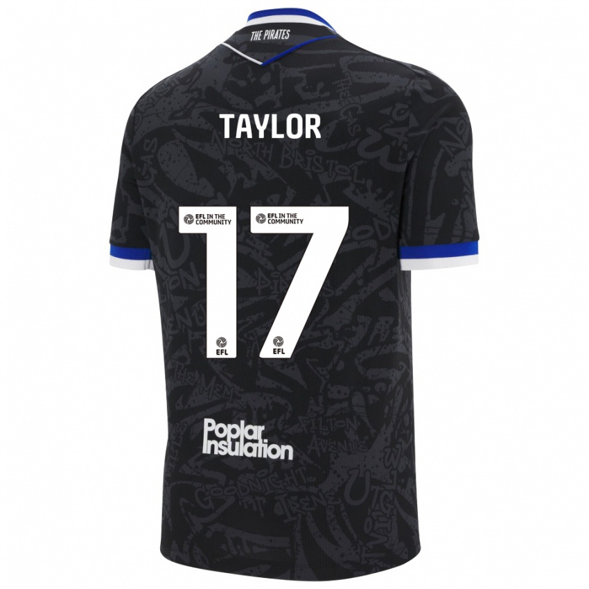 גברים קונור טיילור #17 שחור לבן הרחק ג'רזי 2025/26 חולצה קצרה