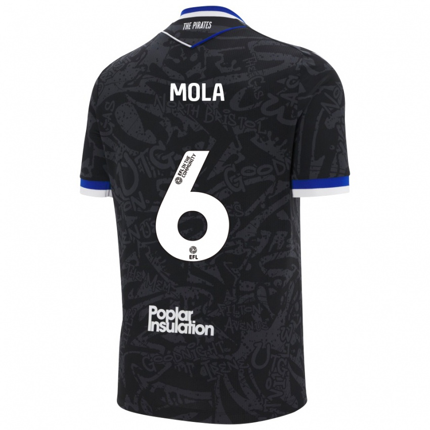 גברים קלינטון מולה #6 שחור לבן הרחק ג'רזי 2025/26 חולצה קצרה