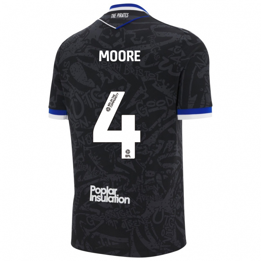 גברים טיילור מור #4 שחור לבן הרחק ג'רזי 2025/26 חולצה קצרה