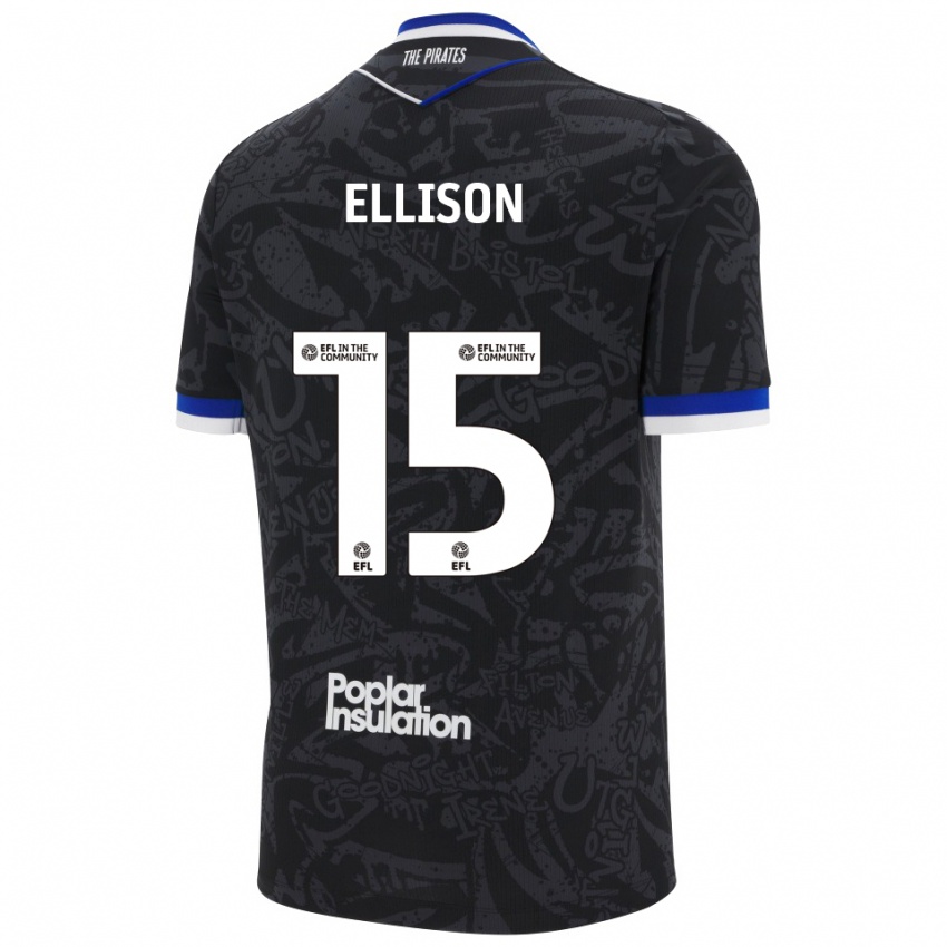 גברים דן אליסון #15 שחור לבן הרחק ג'רזי 2025/26 חולצה קצרה