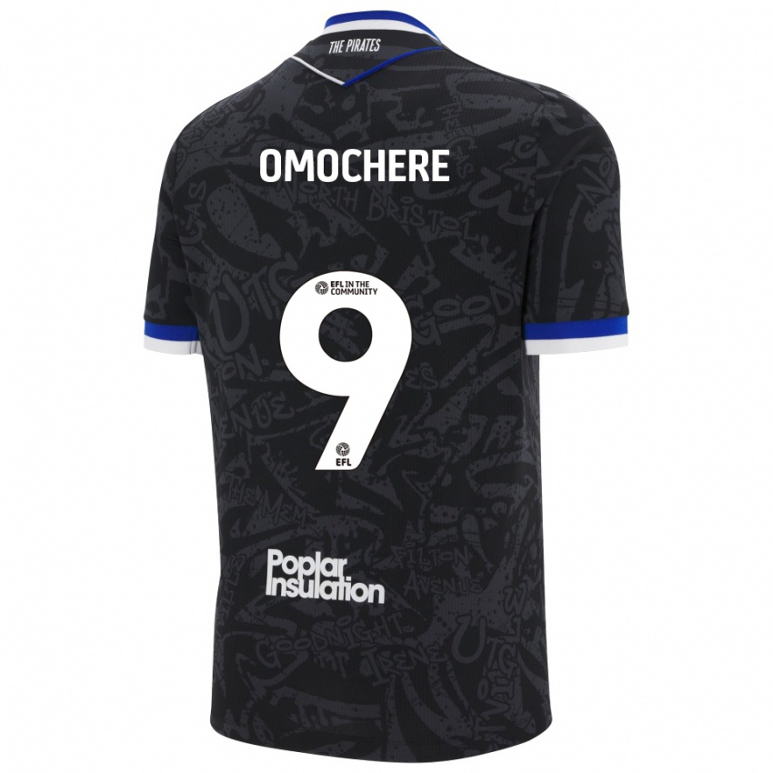 גברים Promise Omochere #9 שחור לבן הרחק ג'רזי 2025/26 חולצה קצרה