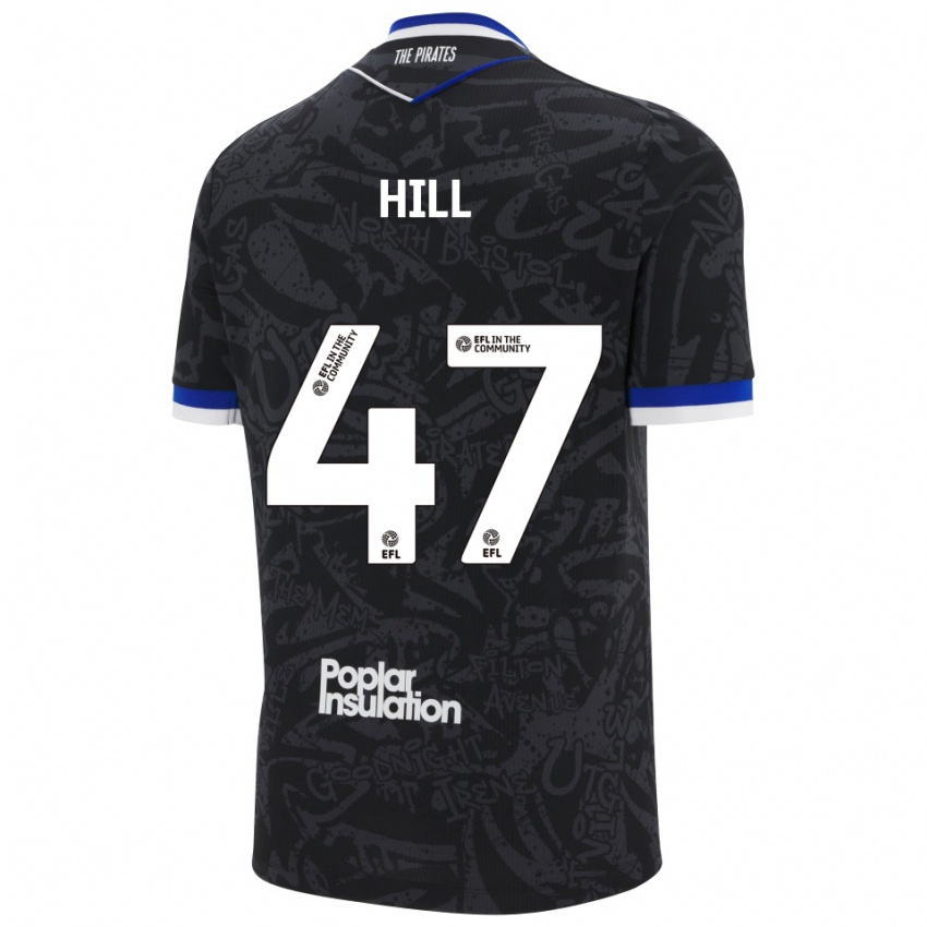 גברים קיאן היל #47 שחור לבן הרחק ג'רזי 2025/26 חולצה קצרה