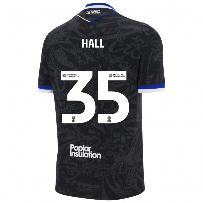 גברים Matt Hall #35 שחור לבן הרחק ג'רזי 2025/26 חולצה קצרה