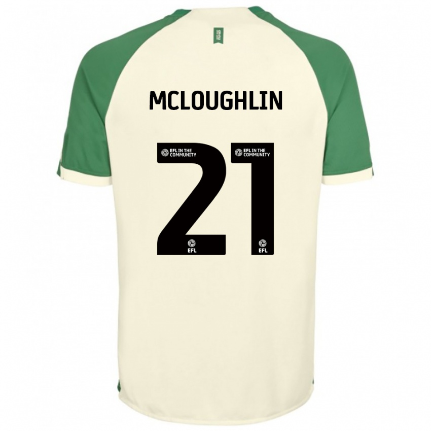 גברים שיין מקלופלין #21 לבן שמנת ירוק הרחק ג'רזי 2025/26 חולצה קצרה