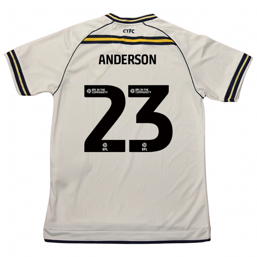 גברים טיין אנדרסון #23 לבן כחול נייבי הרחק ג'רזי 2025/26 חולצה קצרה