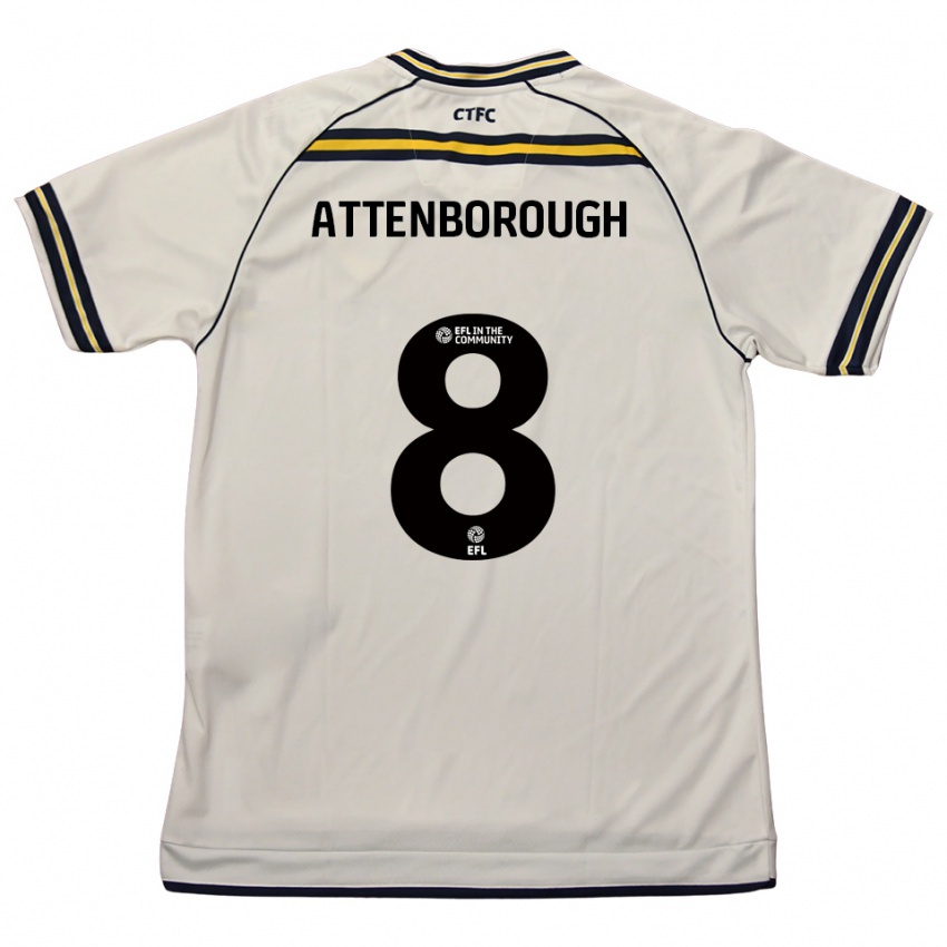 גברים מייגן מארי אטנבורו #8 לבן כחול נייבי הרחק ג'רזי 2025/26 חולצה קצרה