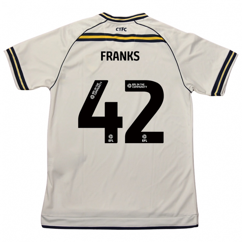 גברים Jude Franks #42 לבן כחול נייבי הרחק ג'רזי 2025/26 חולצה קצרה