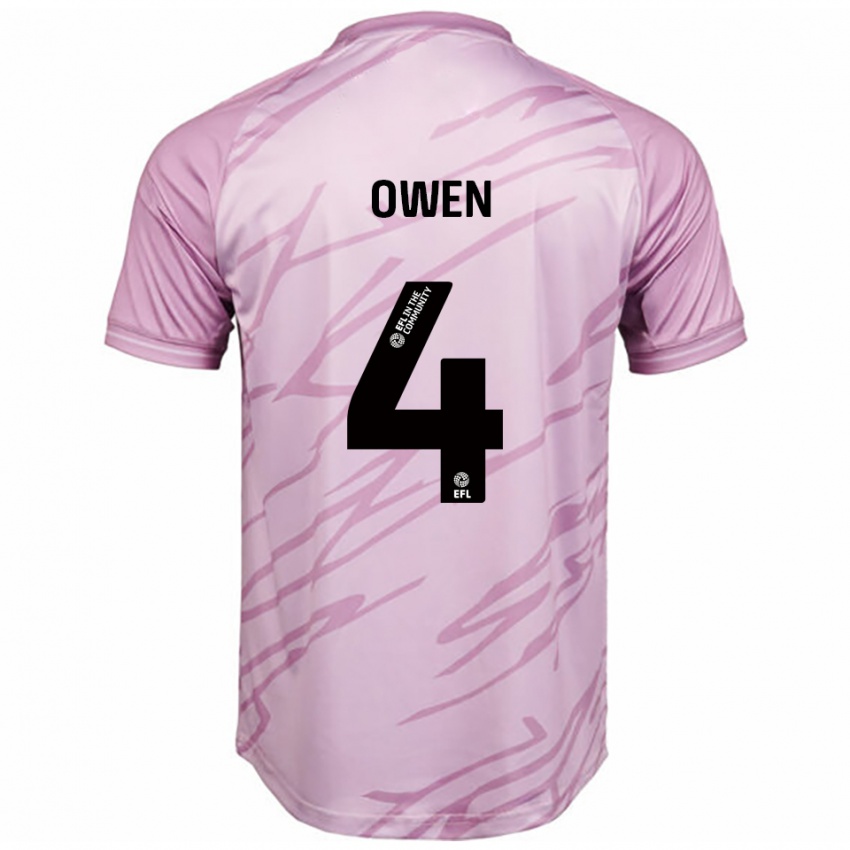 גברים Vikki Owen #4 ורוד שחור הרחק ג'רזי 2025/26 חולצה קצרה