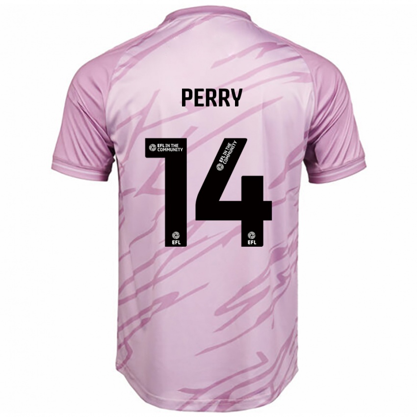 גברים Taylor Perry #14 ורוד שחור הרחק ג'רזי 2025/26 חולצה קצרה