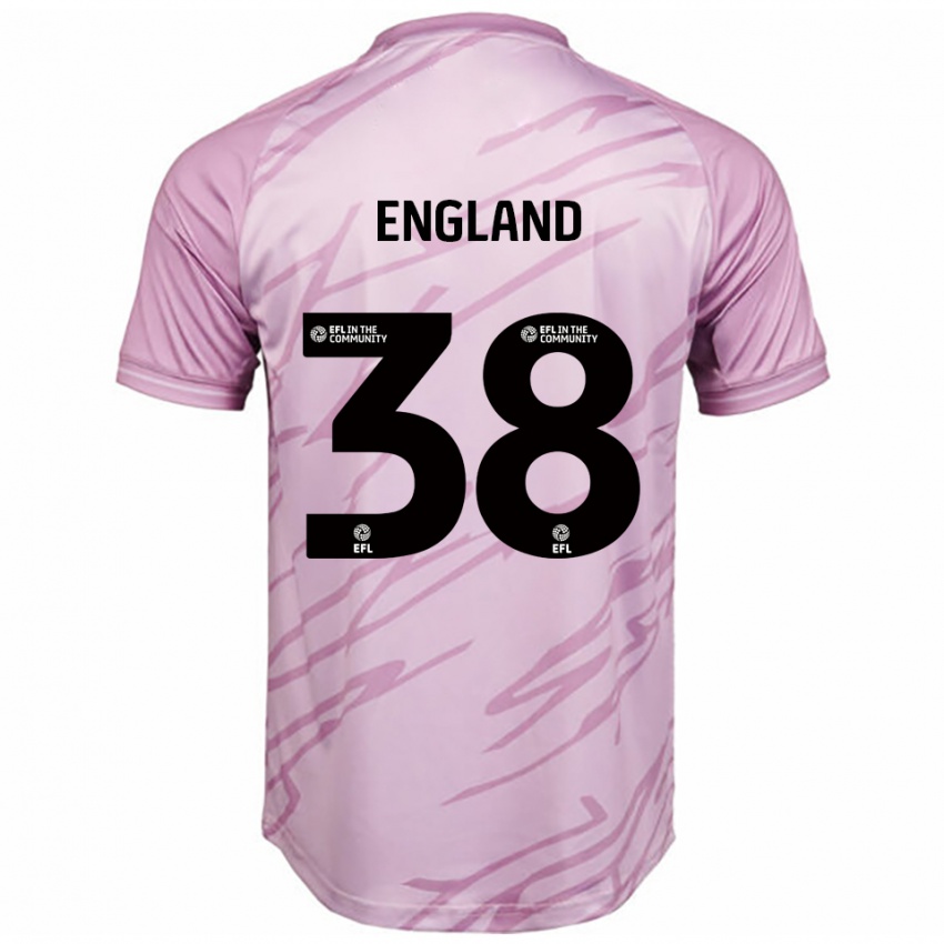 גברים Isaac England #38 ורוד שחור הרחק ג'רזי 2025/26 חולצה קצרה