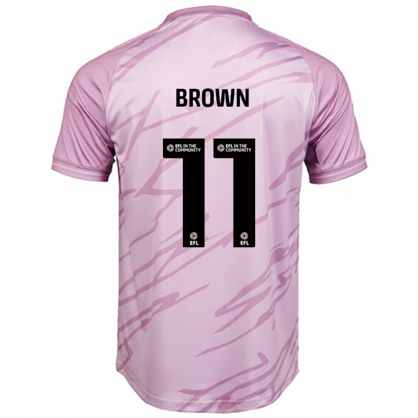 גברים Lucy Brown #11 ורוד שחור הרחק ג'רזי 2025/26 חולצה קצרה