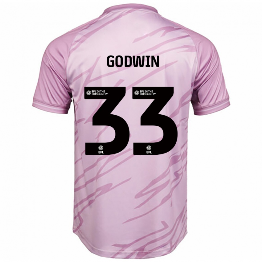 גברים איזק גודווין #33 ורוד שחור הרחק ג'רזי 2025/26 חולצה קצרה