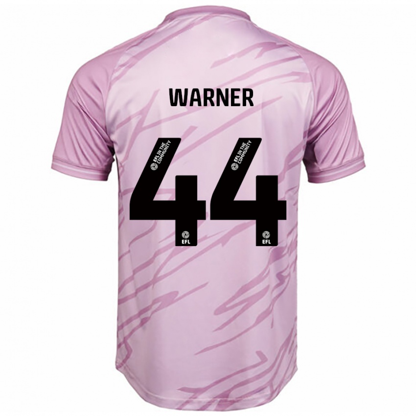 גברים James Warner #44 ורוד שחור הרחק ג'רזי 2025/26 חולצה קצרה