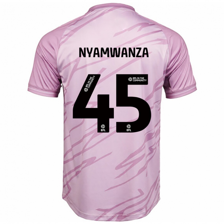 גברים Simba Nyamwanza #45 ורוד שחור הרחק ג'רזי 2025/26 חולצה קצרה