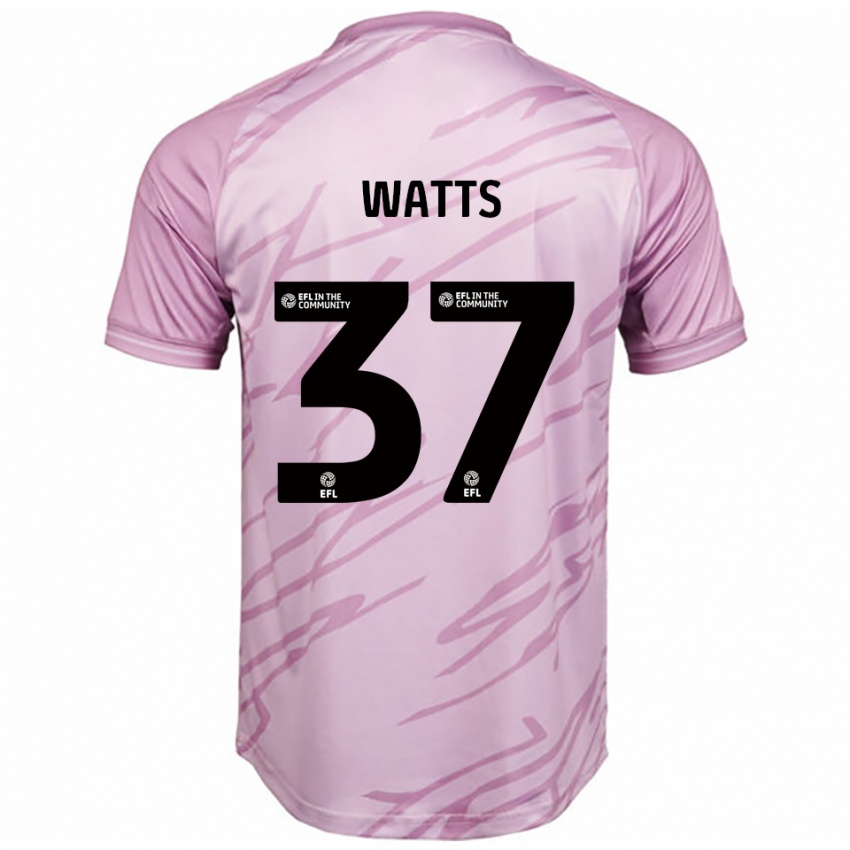 גברים הארווי ווטס #37 ורוד שחור הרחק ג'רזי 2025/26 חולצה קצרה