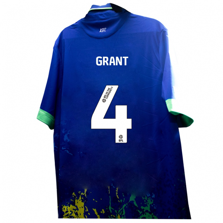 גברים קונור גרנט #4 כחול צהוב הרחק ג'רזי 2025/26 חולצה קצרה