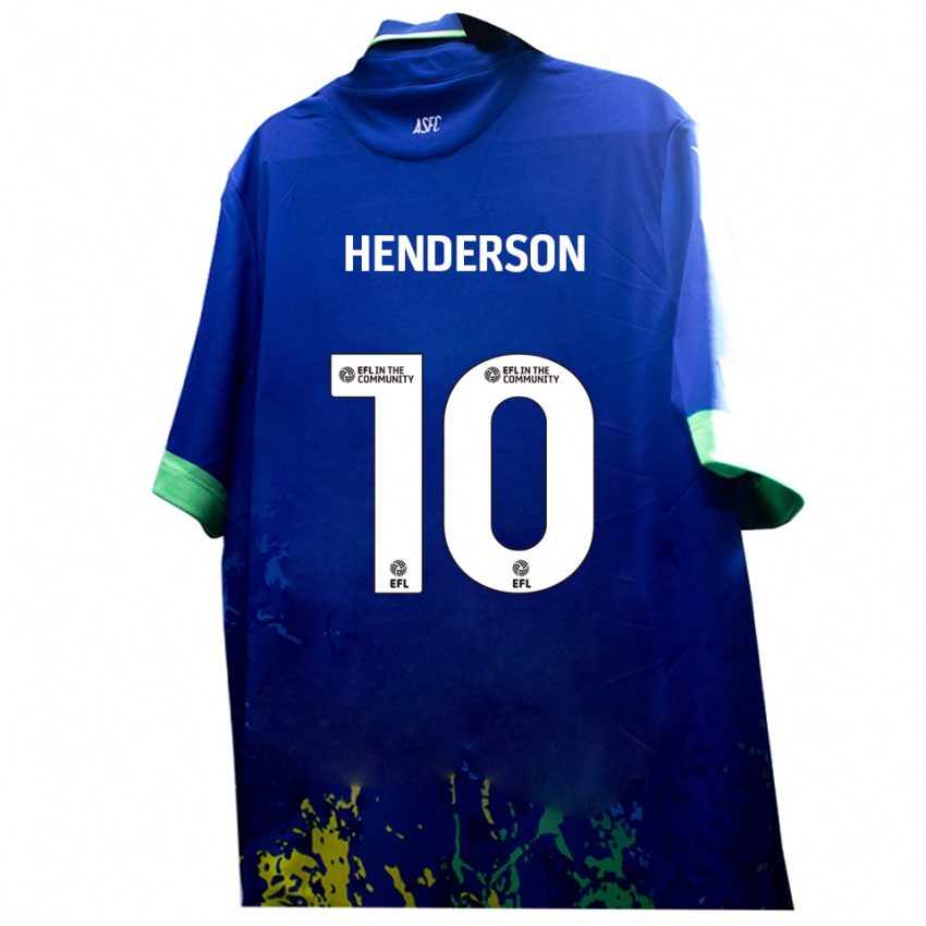 גברים Alex Henderson #10 כחול צהוב הרחק ג'רזי 2025/26 חולצה קצרה