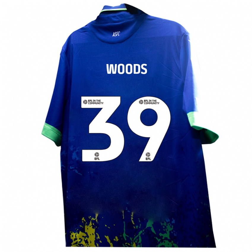 גברים Josh Woods #39 כחול צהוב הרחק ג'רזי 2025/26 חולצה קצרה