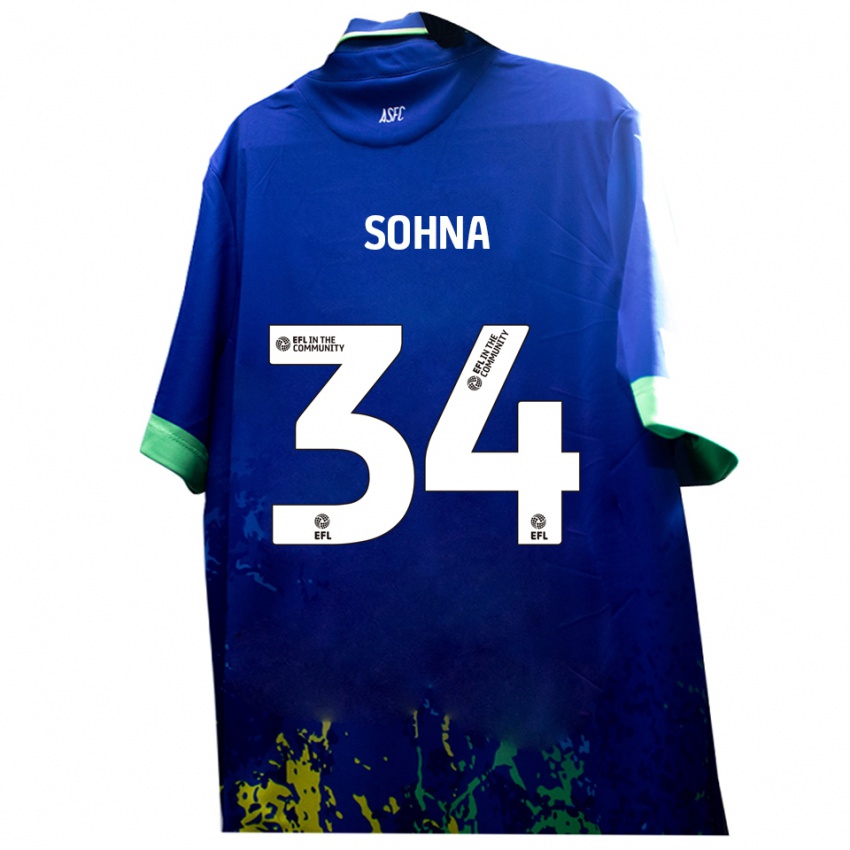 גברים שייח סוהנה #34 כחול צהוב הרחק ג'רזי 2025/26 חולצה קצרה