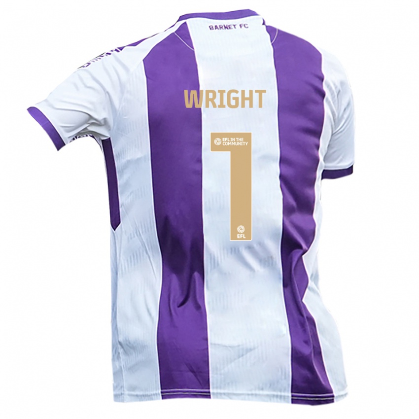 גברים Joe Wright #1 לבן סגול הרחק ג'רזי 2025/26 חולצה קצרה