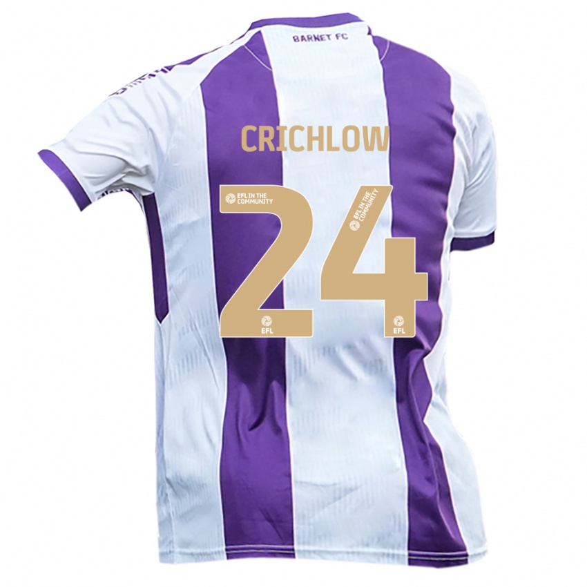 גברים Romoney Crichlow #24 לבן סגול הרחק ג'רזי 2025/26 חולצה קצרה