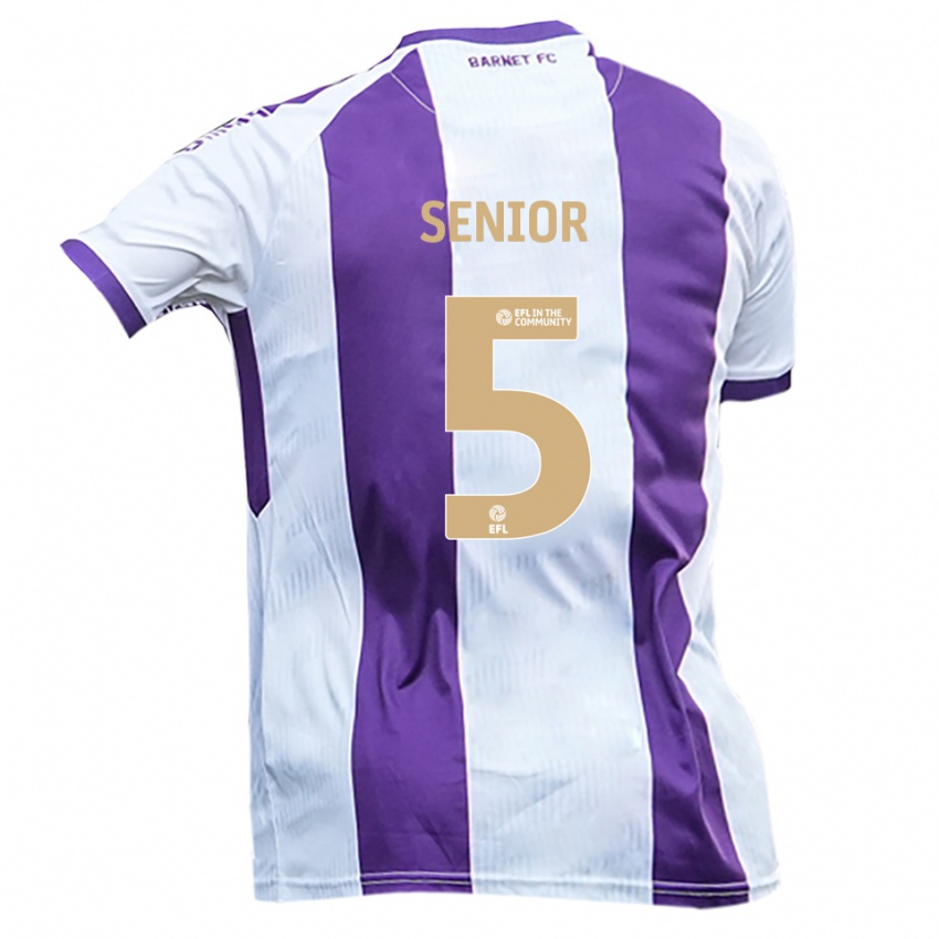 גברים אדם שניור #5 לבן סגול הרחק ג'רזי 2025/26 חולצה קצרה