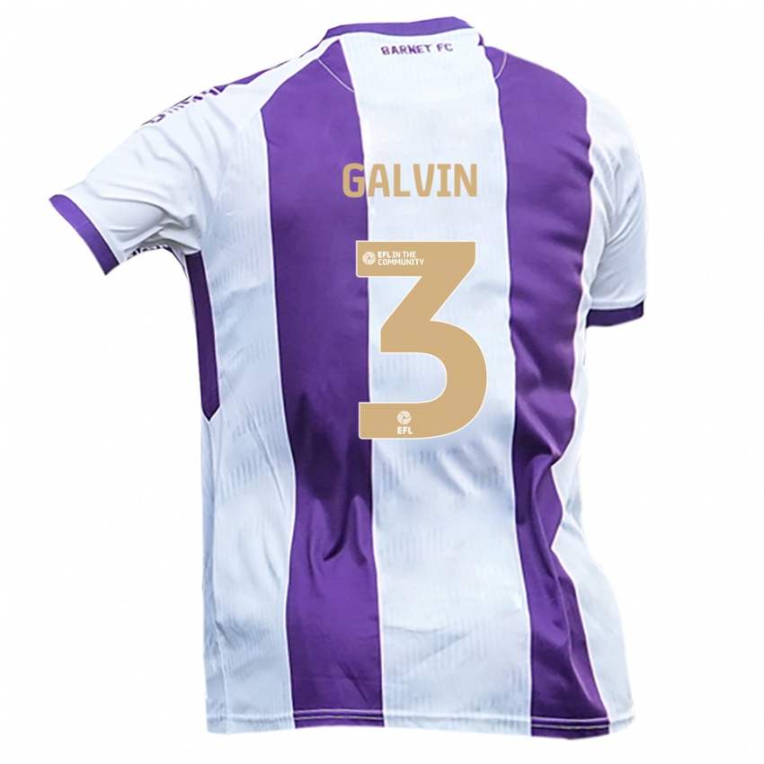 גברים ראיין גאלבין #3 לבן סגול הרחק ג'רזי 2025/26 חולצה קצרה